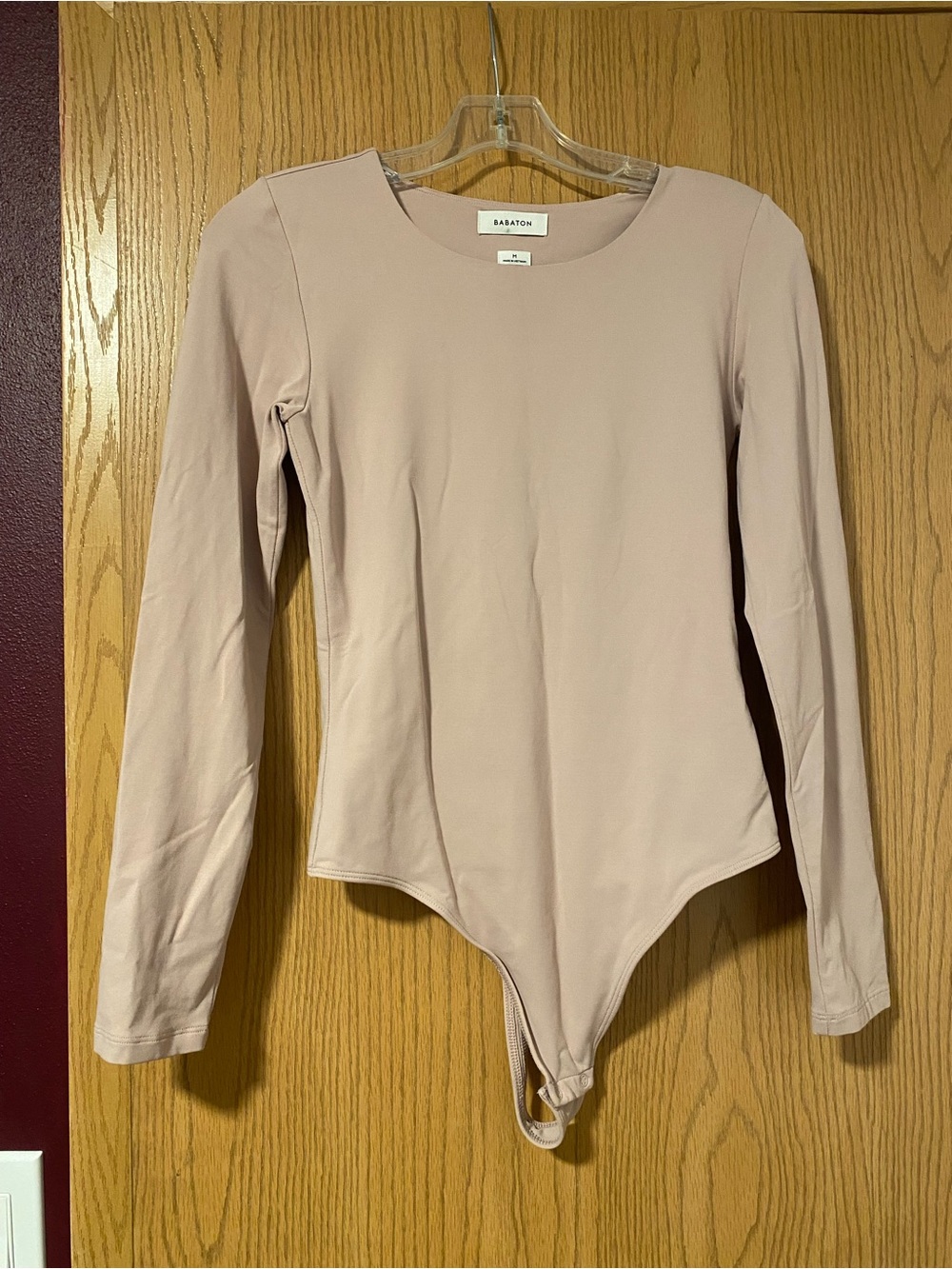 Babaton Long-Sleeve Bodysuit in Dusty Pink